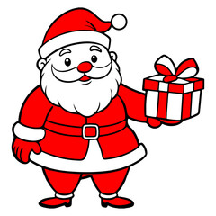 Santa christmas typography clip art design on plain white transparent isolated background for card, shirt, hoodie, sweatshirt, apparel, card, tag, mug, icon, poster or badge