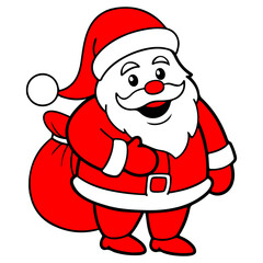 Santa christmas typography clip art design on plain white transparent isolated background for card, shirt, hoodie, sweatshirt, apparel, card, tag, mug, icon, poster or badge