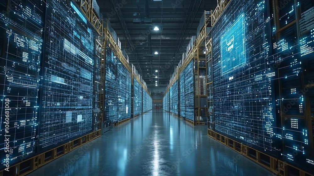 Aufkleber a visually striking digital data center showcasing rows of servers and cutting-edge technology in a 
