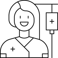 Female Patient single vector icon
