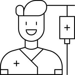 Male patient single vector icon