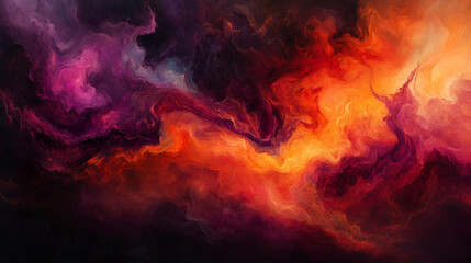 Enchanting Swirls: A Vibrant Fog of Red, Orange, and Purple Against Darkness.