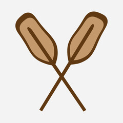 small boat paddle flat style vector illustration
