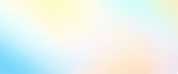 Fototapeta premium Soft pastel gradient, watercolor texture, dreamy abstract background, light blue to pale yellow transition, delicate rainbow hues, ethereal atmosphere, gentle color blending, minimalist design, soothi