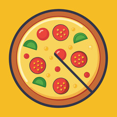 pizza with salami and cheese