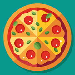 pizza with salami and cheese