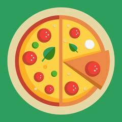 pizza with salami and cheese