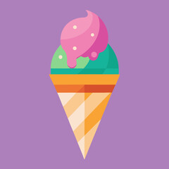 colorful cone ice cream 
