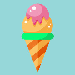 colorful cone ice cream 