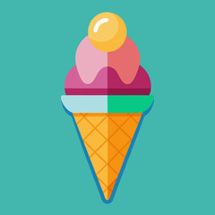 colorful cone ice cream 