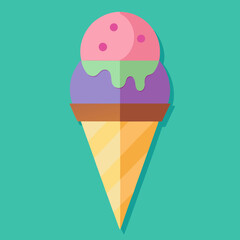 colorful cone ice cream 