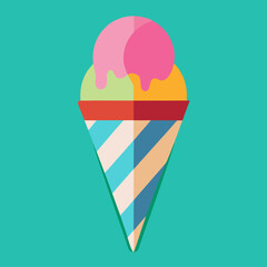 colorful cone ice cream 