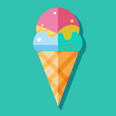 colorful cone ice cream 