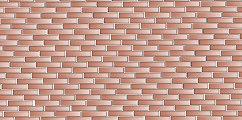 Brick Wall Background. Brown or orange brick wallpaper background. Exterior and interior brick wall texture. Vector illustration, Wall with small red tiles, Pattern of real red brick wall. 