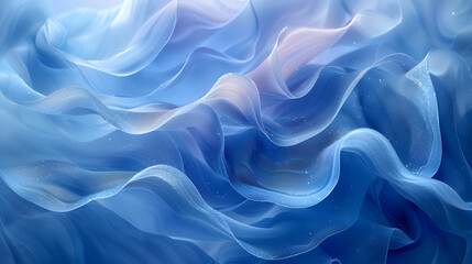 Obraz premium Abstract Blue Fabric Background: Shimmering Wavy Texture