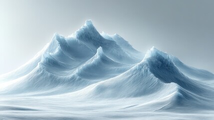 A minimalist outline of the Harbin Ice Festival parade, featuring textured peaks of ice sculptures and frosty valleys.