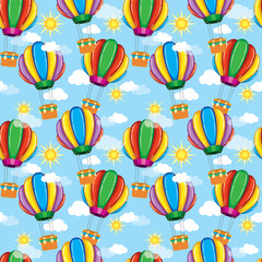 Hot air balloon seamless pattern design