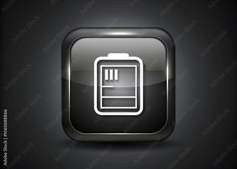 Poster power battery icon design illustration for web and mobile applications in gray color - night photogr