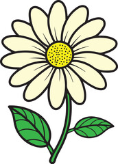 Flower clip art design on plain white transparent isolated background for card, shirt, hoodie, sweatshirt, apparel, card, tag, mug, icon, poster or badge