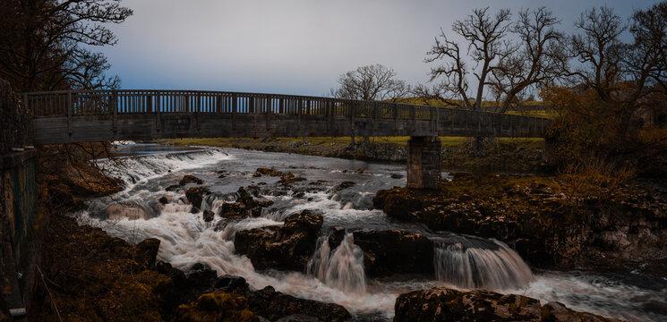 Yorkshire Dales Linton Falls Bridge Pano