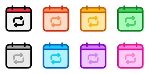 Editable vector repeat calendar event icon. Part of a big icon set family. Perfect for web and app interfaces, presentations, infographics, etc