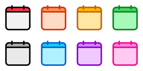 Editable vector empty calendar icon. Part of a big icon set family. Perfect for web and app interfaces, presentations, infographics, etc