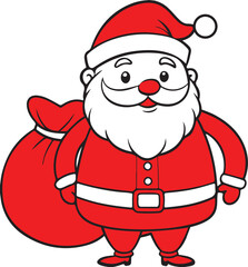 Santa christmas typography clip art design on plain white transparent isolated background for card, shirt, hoodie, sweatshirt, apparel, card, tag, mug, icon, poster or badge