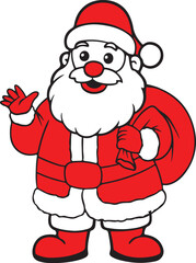 Santa christmas typography clip art design on plain white transparent isolated background for card, shirt, hoodie, sweatshirt, apparel, card, tag, mug, icon, poster or badge