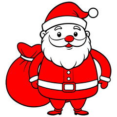 Santa christmas typography clip art design on plain white transparent isolated background for card, shirt, hoodie, sweatshirt, apparel, card, tag, mug, icon, poster or badge