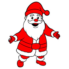 Santa christmas typography clip art design on plain white transparent isolated background for card, shirt, hoodie, sweatshirt, apparel, card, tag, mug, icon, poster or badge