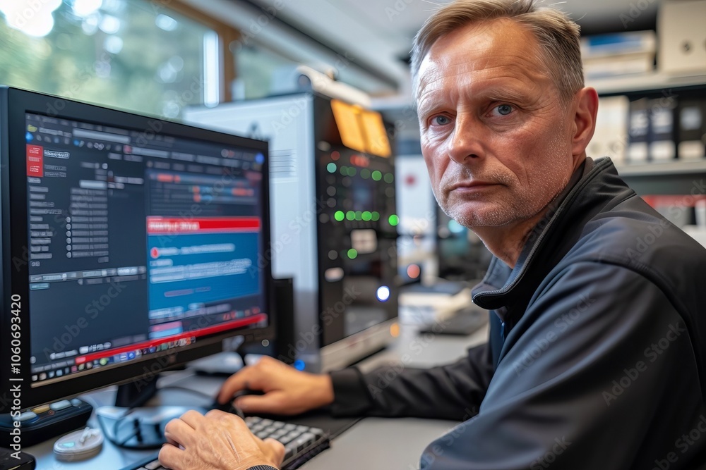 Poster ransomware attack hacks business computer, causing security breach