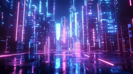 Neon Cityscape: A Futuristic Metropolis