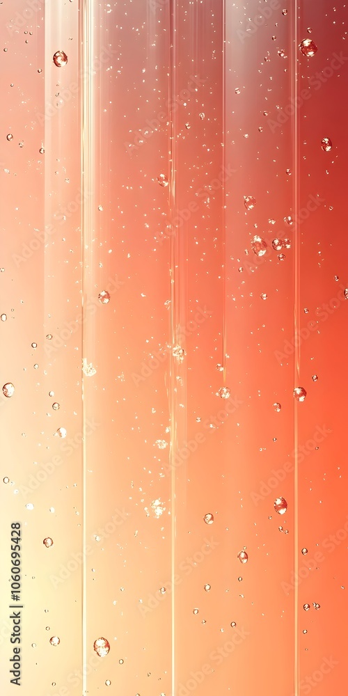 Poster A captivating close-up of shimmering bubbles rising through a gradient of warm orange hues, creating an inviting and dynamic atmosphere full of energy and life.