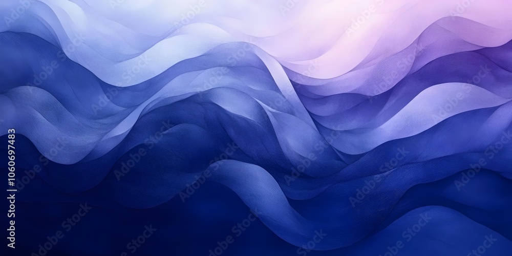 Poster abstract flowing waves in varying shades of blue, creating a serene and calming atmosphere. the gent