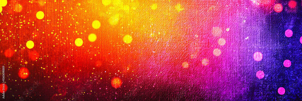 Poster A rich blend of warm and cool hues creates an abstract background, filled with soft glowing bokeh lights that capture attention and evoke a sense of energy