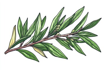 Fresh Tea Tree Branch. Natural Herbal Ingredient for Aromatherapy and Cosmetics