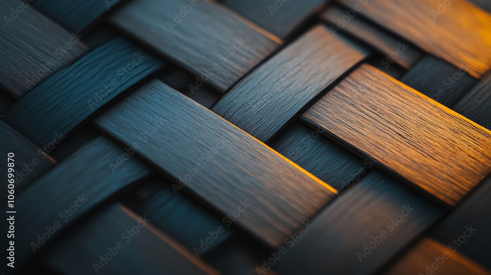 Wall mural woven texture with earthy tones, showcasing intricate patterns and shadows. interplay of light creat
