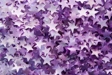 Fototapeta premium Festive white and lilac stars confetti scattered on vibrant background ideal for celebrations and events. dynamic illustration. star pattern wallpaper. Abstract textured backdrop for digital projects