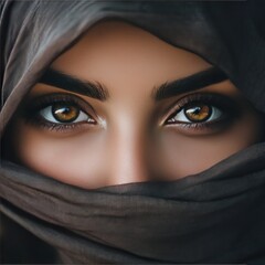 Naklejka premium Beautiful Muslim Woman Eyes Close Up