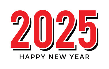 2025 Happy New Year design element idea with creative unique, simple, modern concept high resolution vector