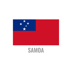 Samoa flag icon. The country sign. Rectangle shape. Isolated on a white background. Vector image.