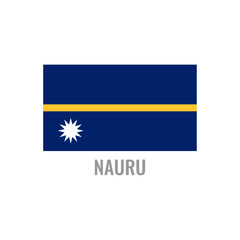 Nauru flag icon. The country sign. Rectangle shape. Isolated on a white background. Vector image.