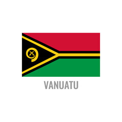 Vanuatu flag icon. The country sign. Rectangle shape. Isolated on a white background. Vector image.