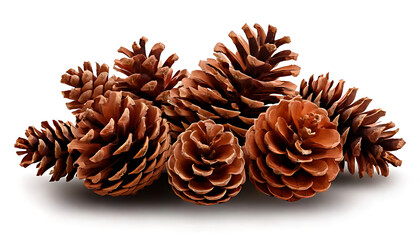 group natural dry pine cones transparent backdrop png file