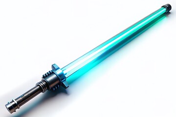 Sci-Fi Energy Sword Silhouette on Transparent Background - Futuristic Weapon Concept for Digital Art, Gaming, and Sci-Fi Themes