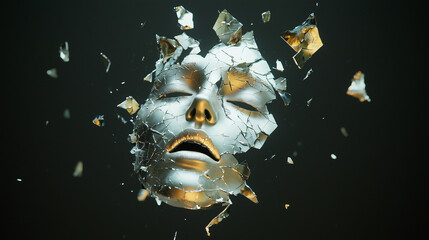 Shattered Identity: A Digital Art Exploration of Fragility and Illusion