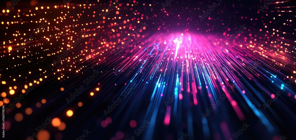 Poster vibrant abstract light streaks with dynamic colors, creating an energetic and mesmerizing visual eff