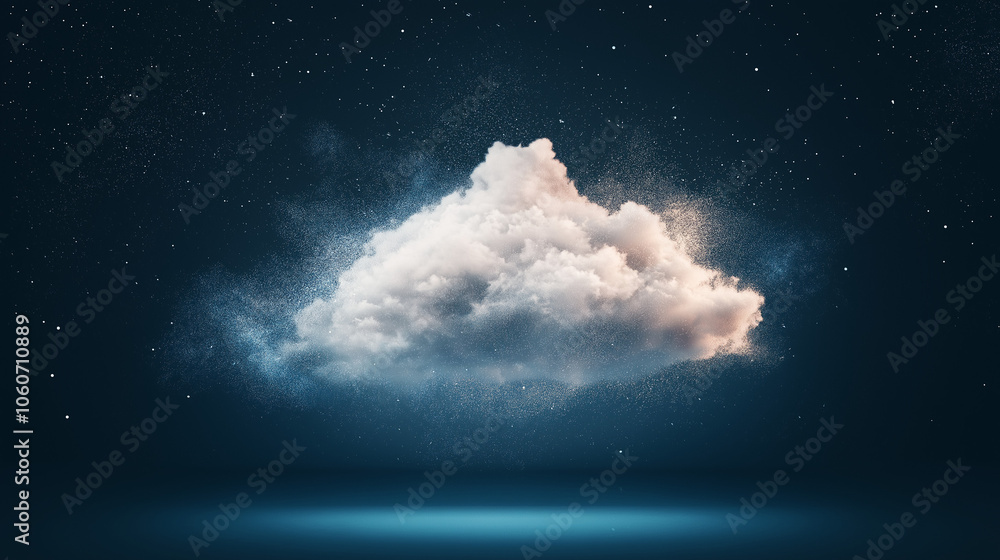 Poster cloud computing transfer big data on internet. futuristic digital technology.
