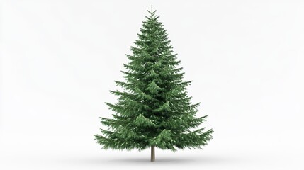 Fototapeta premium Christmas Tree Decorated with Red and Gold Ornaments Isolated on White Background