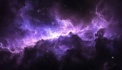 Fototapeta premium Stunning nebula galaxy background featuring purple and blue outer space clouds